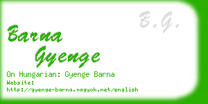 barna gyenge business card